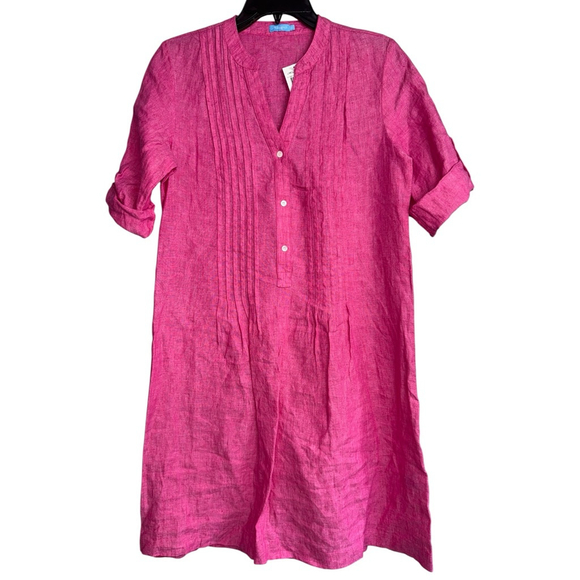 J. McLaughlin Womens XS Pink Linen Knee Length Riviera Dress NWT - Picture 1 of 7